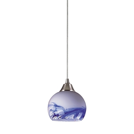 ELK LIGHTING Mela 1-Lght Mini Pendant in Satin Nckl with Hand-blown Mountain Glass 101-1MT